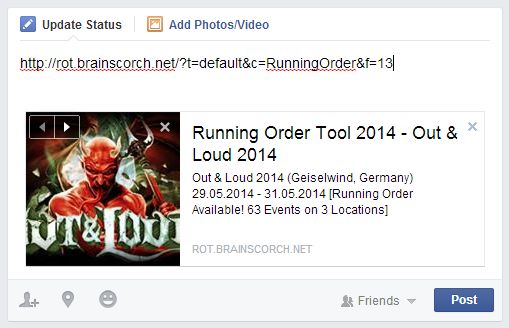 Example of Sharing a Running Order on Social Media.